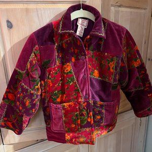 APRIL CORNELL GIRLS 5/6 PADDED VELVET PATCHWORK JACKET